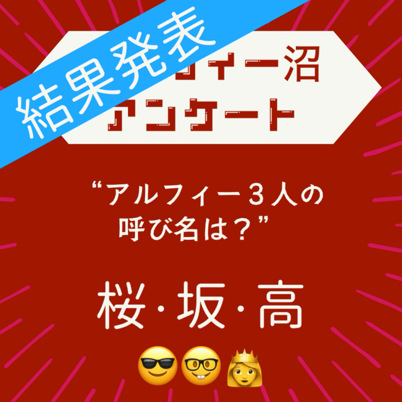 結果発表アルフィー沼アンケート｜メンバーの愛称